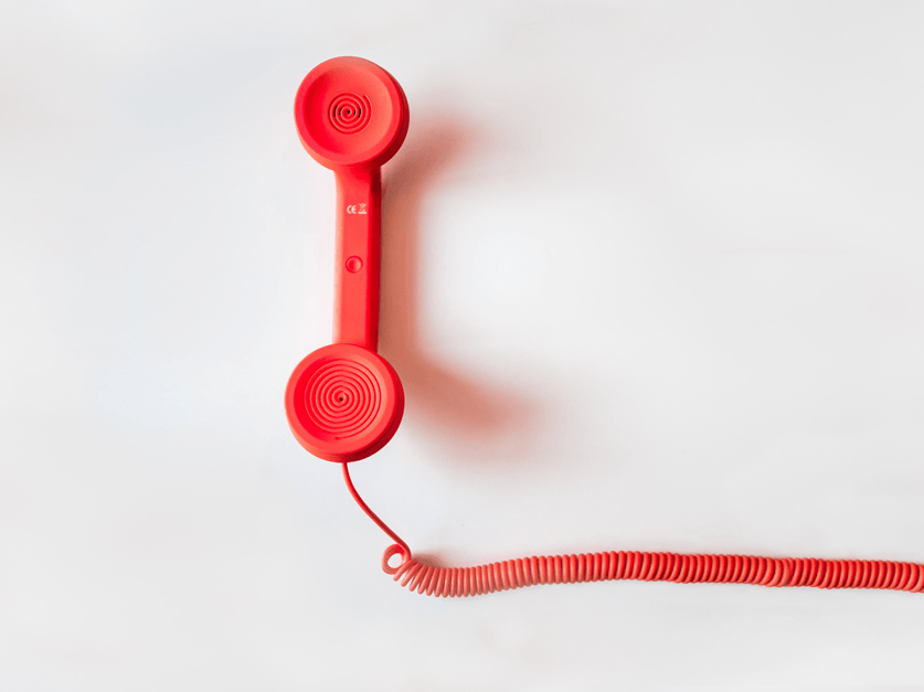 red phone representing a contact center