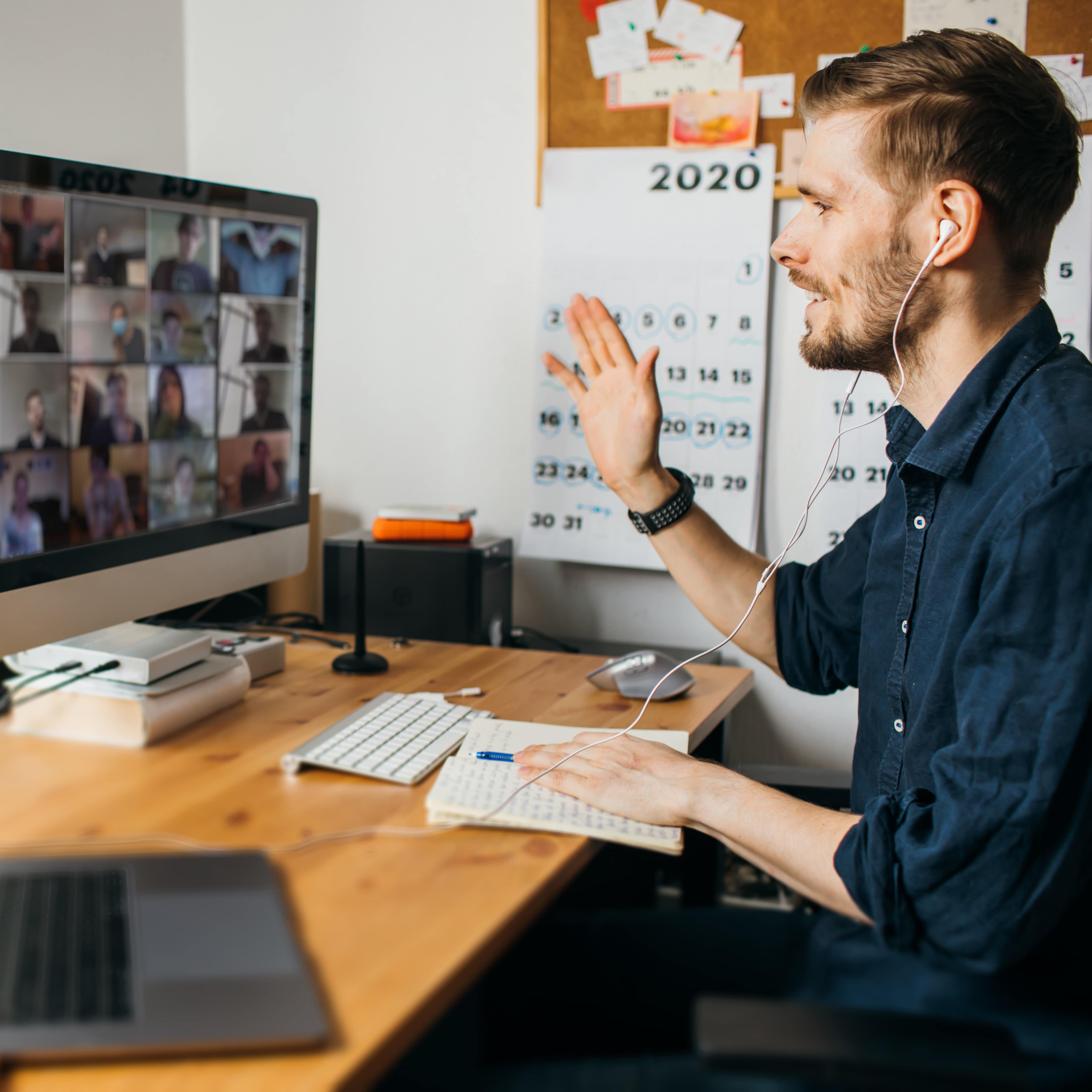 Working from home video call squaremin The Burnie Group