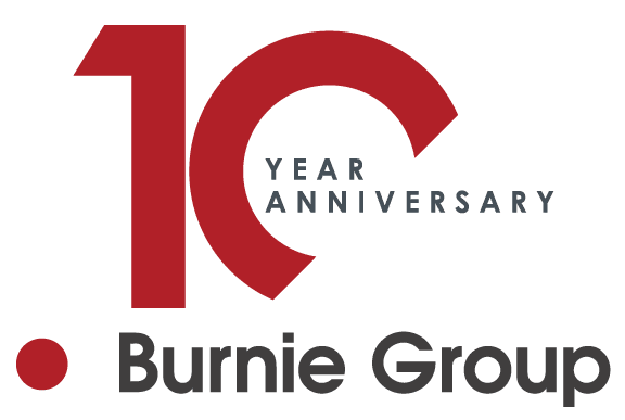 Burnie Group 10 Year Anniversary logo