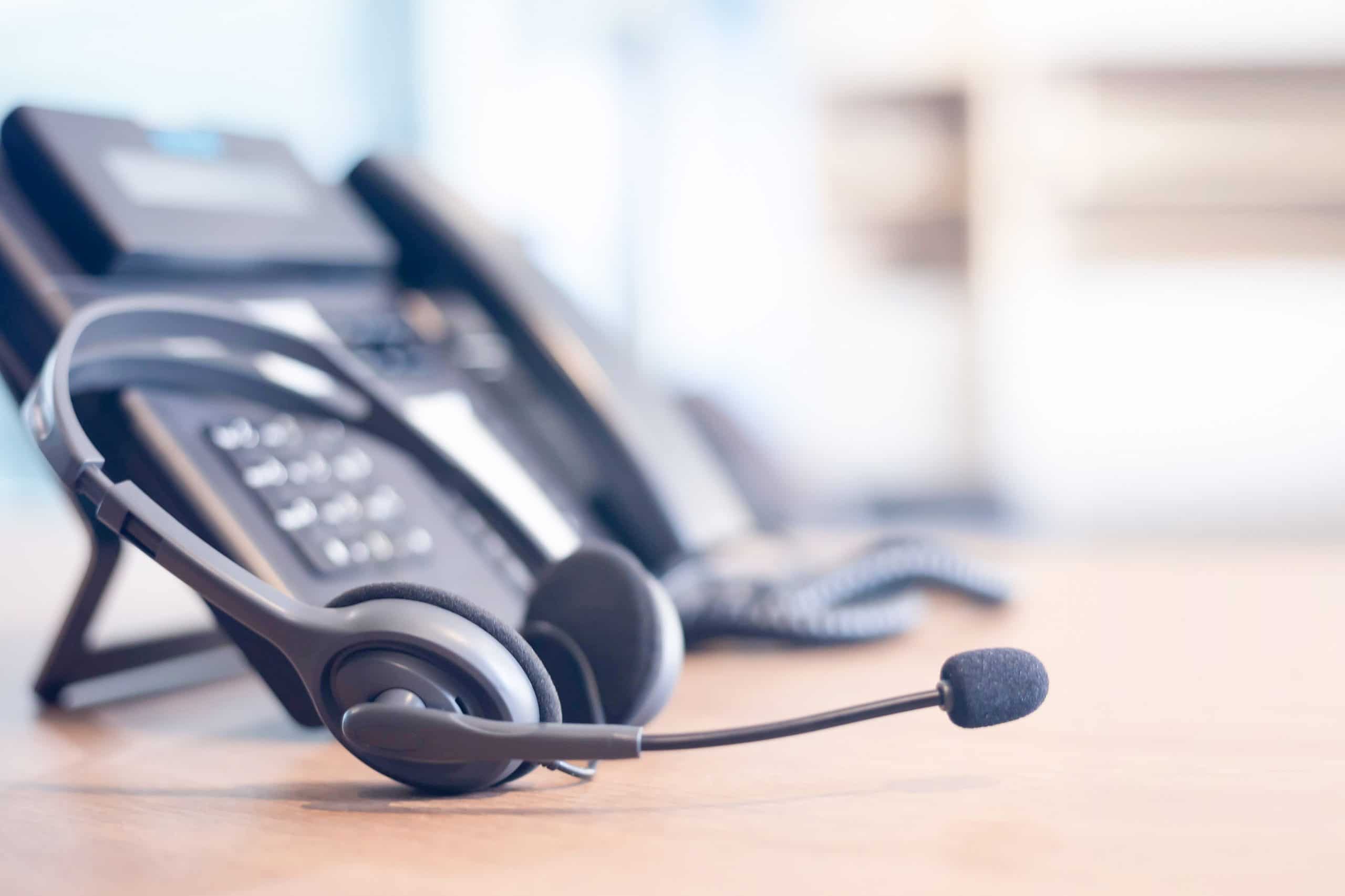 Contact center phone and headset