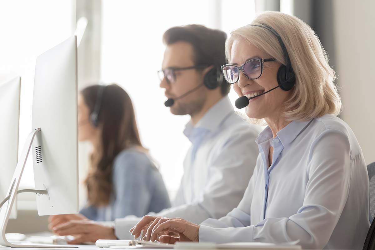 Frontline employees use contact center technology