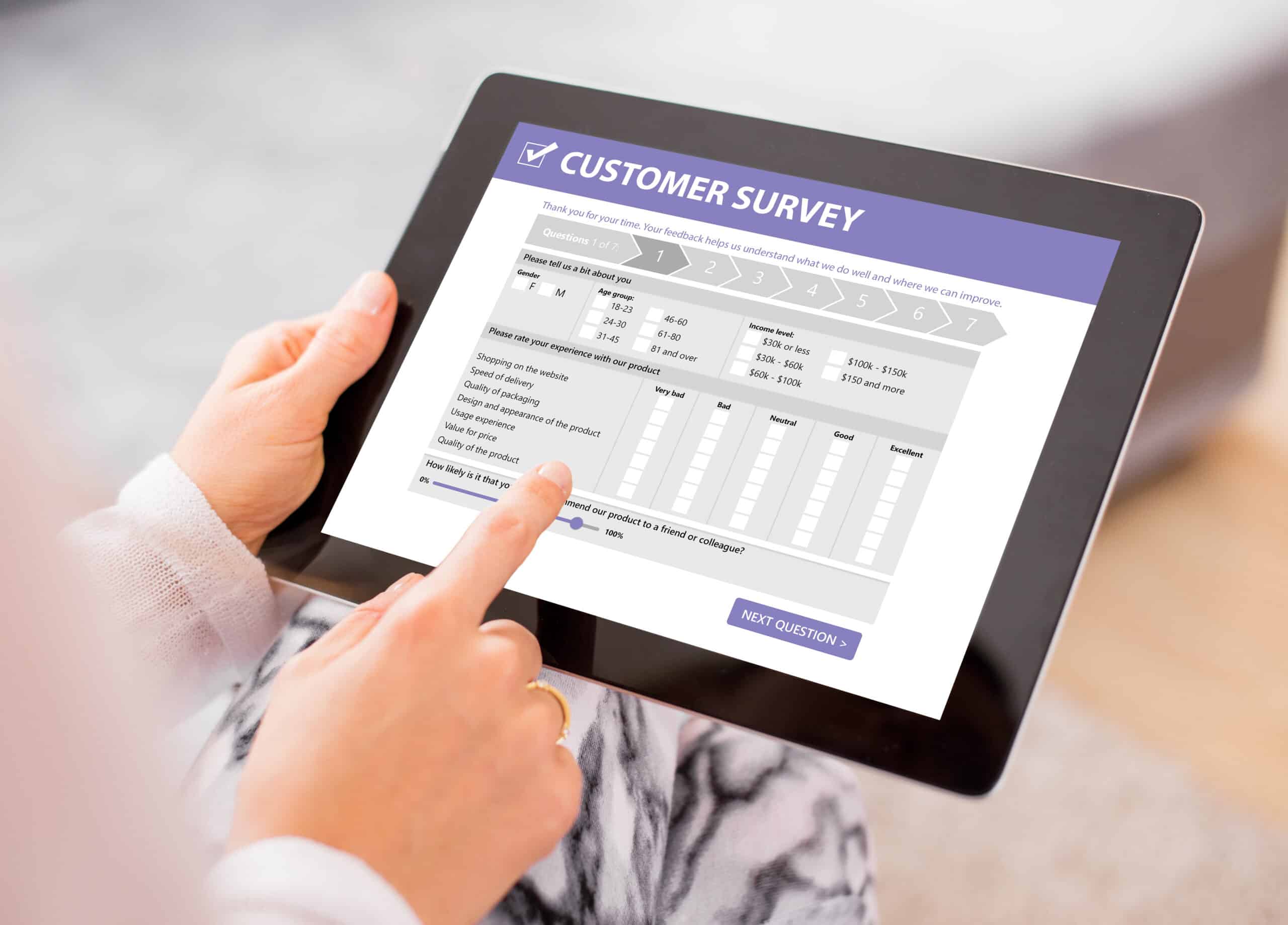 Customer survey as part of primary research
