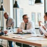 Group of diverse colleagues in an office setting